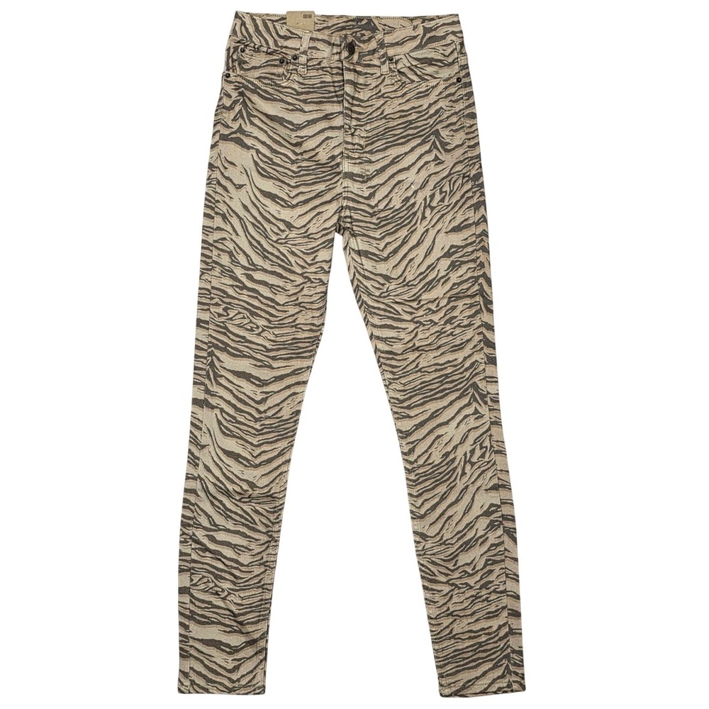 Ksubi Hi N Wasted Womens Jeans Sz 27 High Rise Skinny Leg Ankle Crop Tiger Print